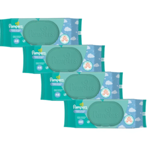 4 Toallitas Pampers Cuidado bebe con Tapa x48