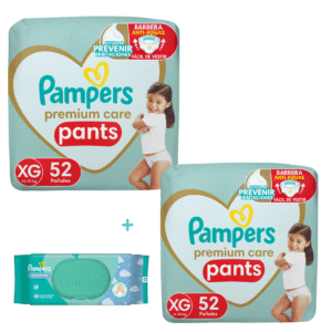 2 Pampers premium pants Nuevo XG x52 + 1 Toallita Cuidado Bebe x48