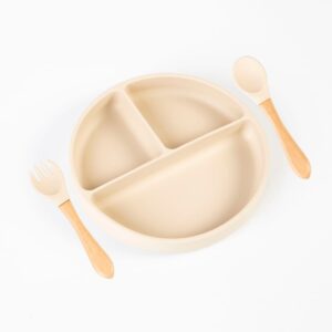 Set Alimentacion Bebe Plato Antideslizante Silicona
