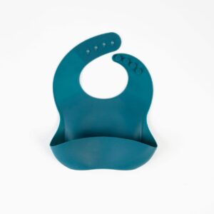 Babero Alimentacion Bebe  Silicona Turquesa