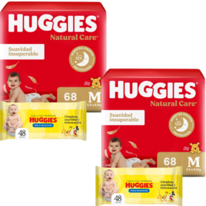 2 Natural Care M x68 + 2 Toallitas Disney Amarillas x48