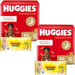 2 Natural Care G x60 + 2 Toallitas disney Amarillas x48