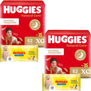 2 Natural Care XG x52 + 2 Toallitas Disney Amarillas x48