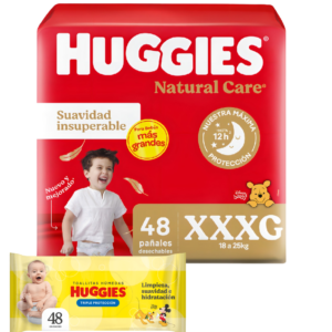 Huggies Natural Care XXXG x48 con Toallita Disney Amarilla x48