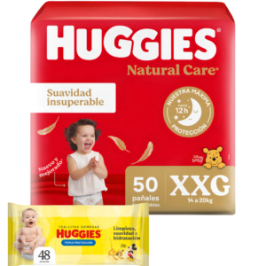 Huggies Natural Care XXG x50 con Toallita Disney Amarilla x48