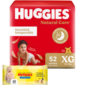 Huggies Natural Care XG x52 con Toallita Disney Amarilla x48