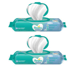 2 Toallitas pampers cuidado bebe x48